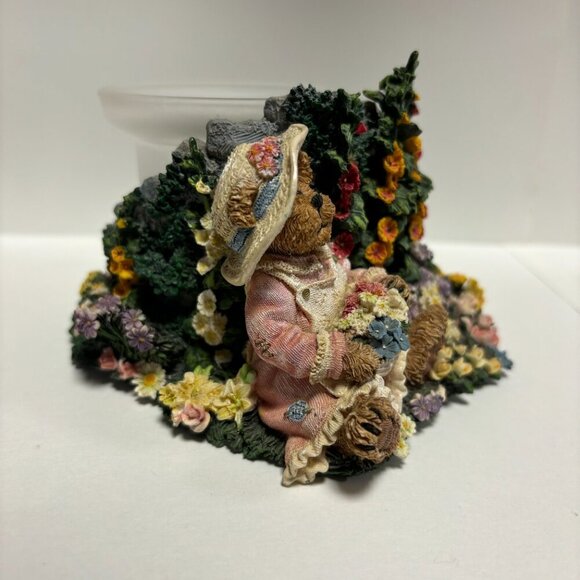 Boyds Bears Bear stone Elizabeth Bearsley Floral Garden Votive Candle 27770 - Picture 8 of 16